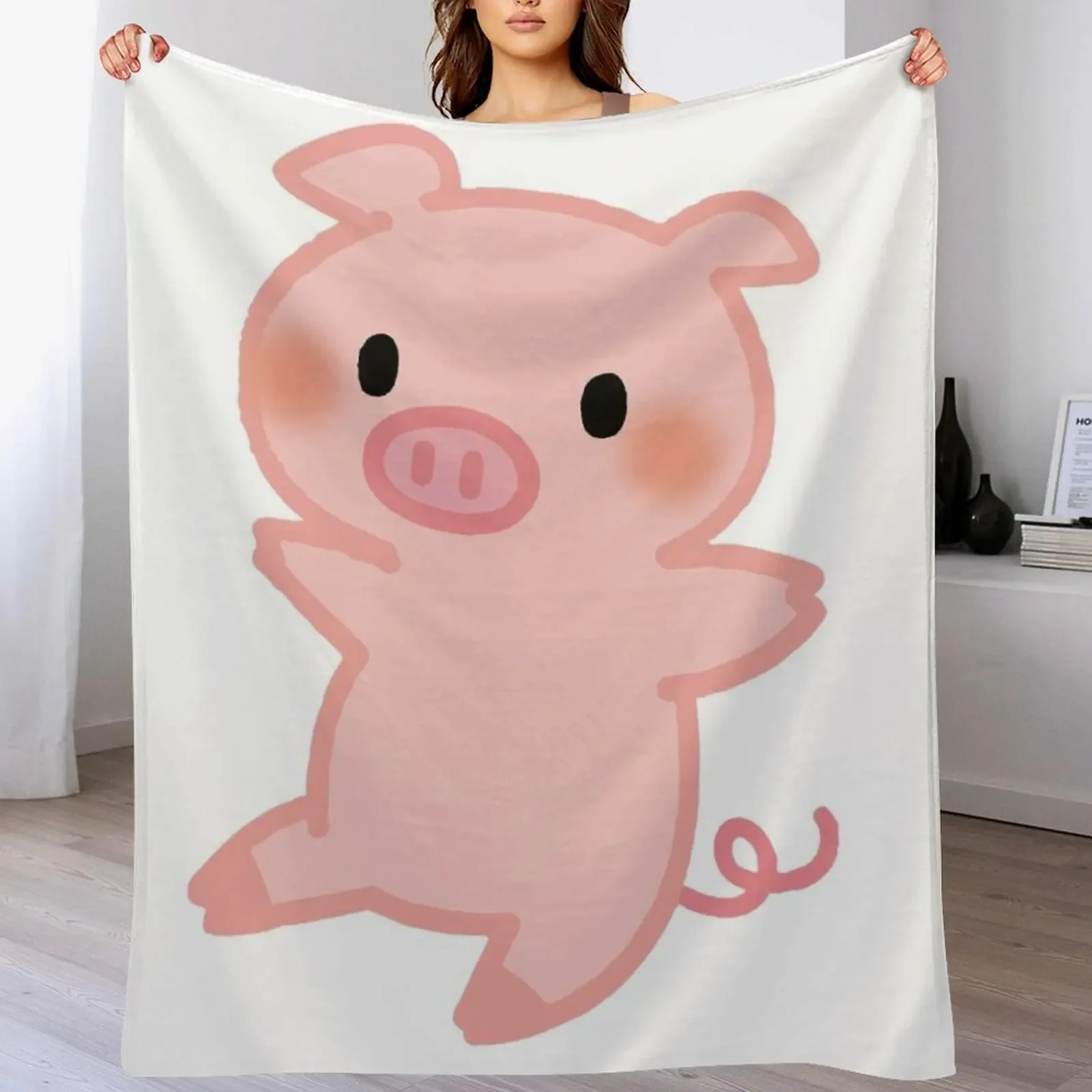 Cute cartoon baby pink pig Throw Blanket Extra Large Throw Luxury Designer Winter beds Blankets