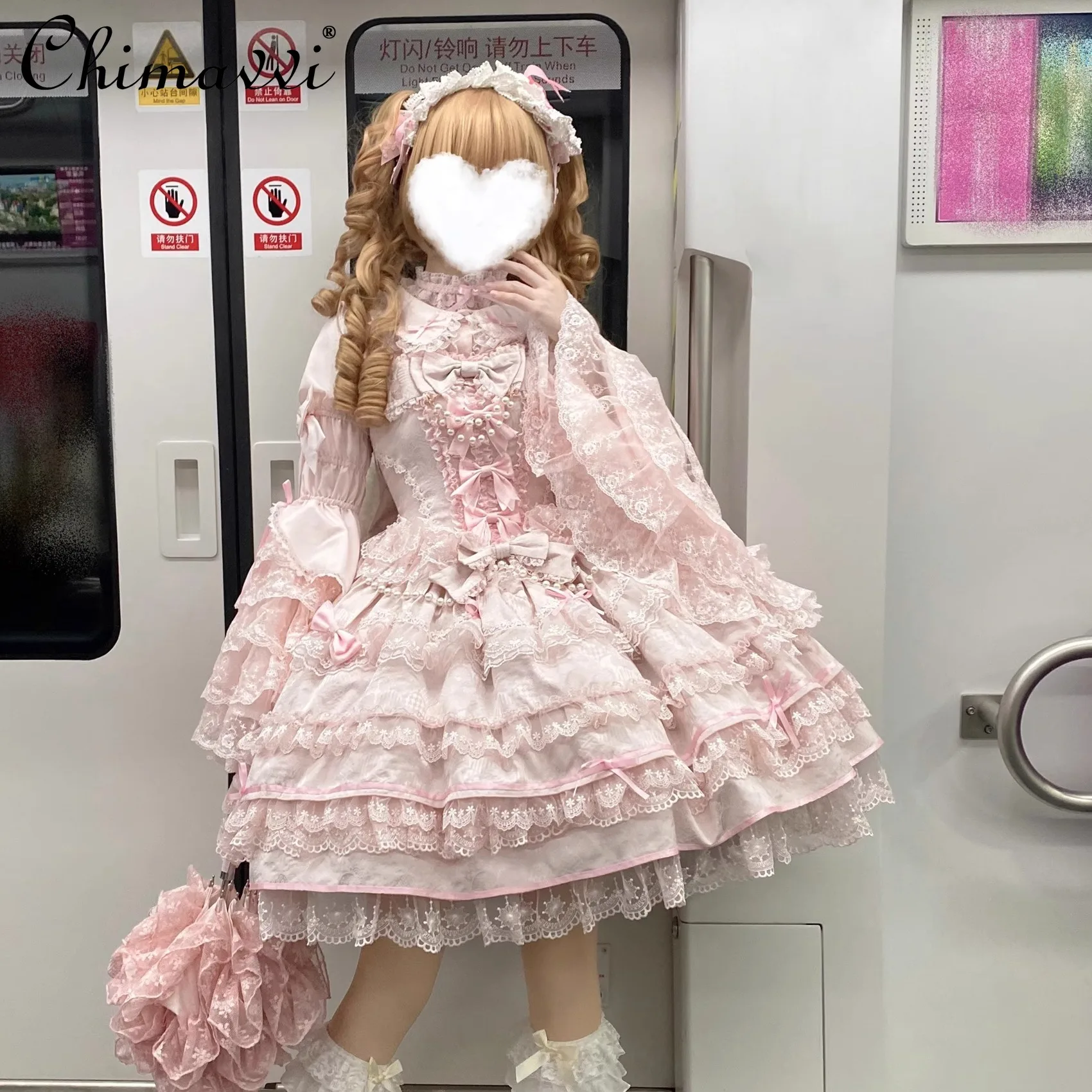 Zware Kant Leuke Strik Prinses Mouw Lolita Shirt Herfst Nieuwe Prinses Losse Elegante Veelzijdige JSK Innerlijke Slijtage LO Blouse Top