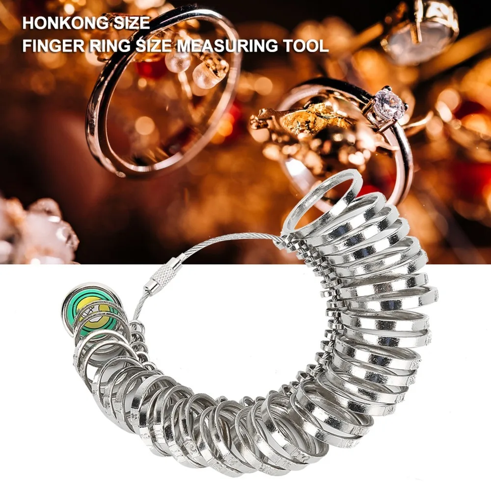 

Профессиональный размер кольца из сплава, набор из 33 предметов, Гонконгский размер кольца, ювелирные изделия, измерительный инструмент для кольца, измерение пальца