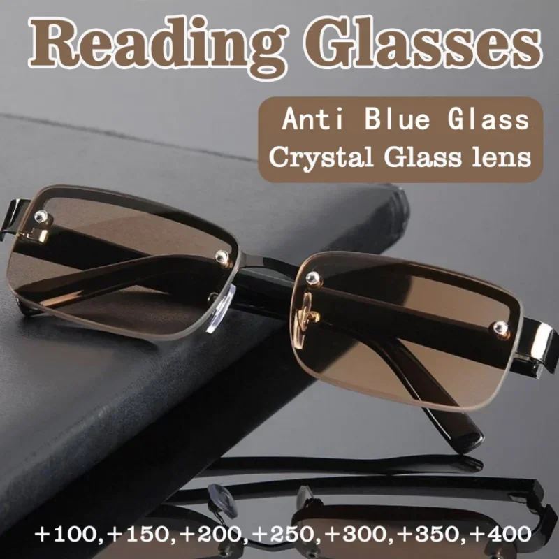 

High-quality Half-frame Reading Glasses for Mens Natural Original Stone Presbyopia Glasses очки для чтения мужские +2.0