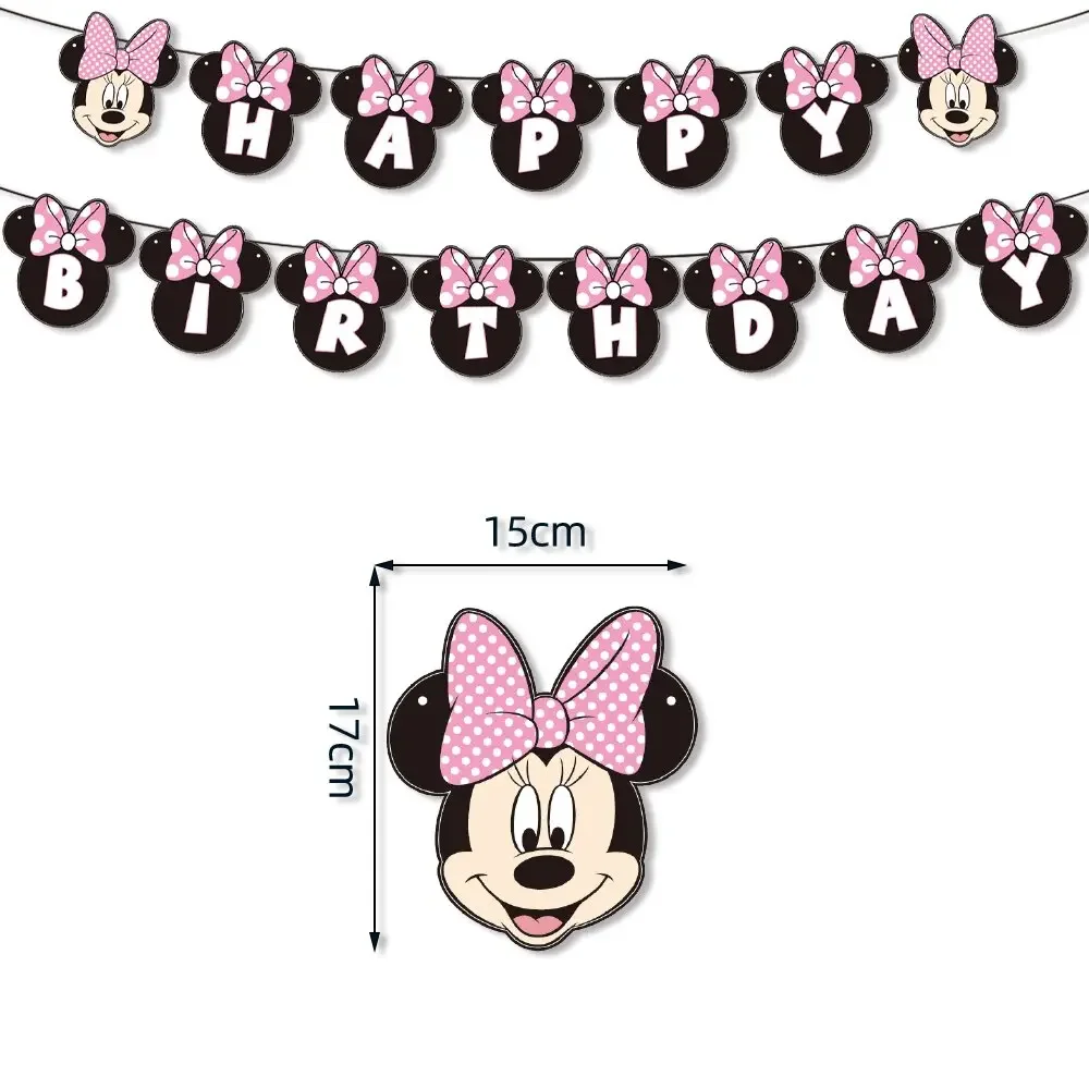 Juego de servilletas desechables de Minnie, platos para cumpleaños, Baby Shower, despedida, comedor, boda, escuela, eventos en el hogar