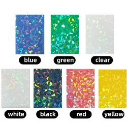 50PCS 66x91mm Broken Glass Gemstone Laser Flashing Card Film Holographic Idol Photo Sleeves Card Protector for MGT/PTCG/YGO