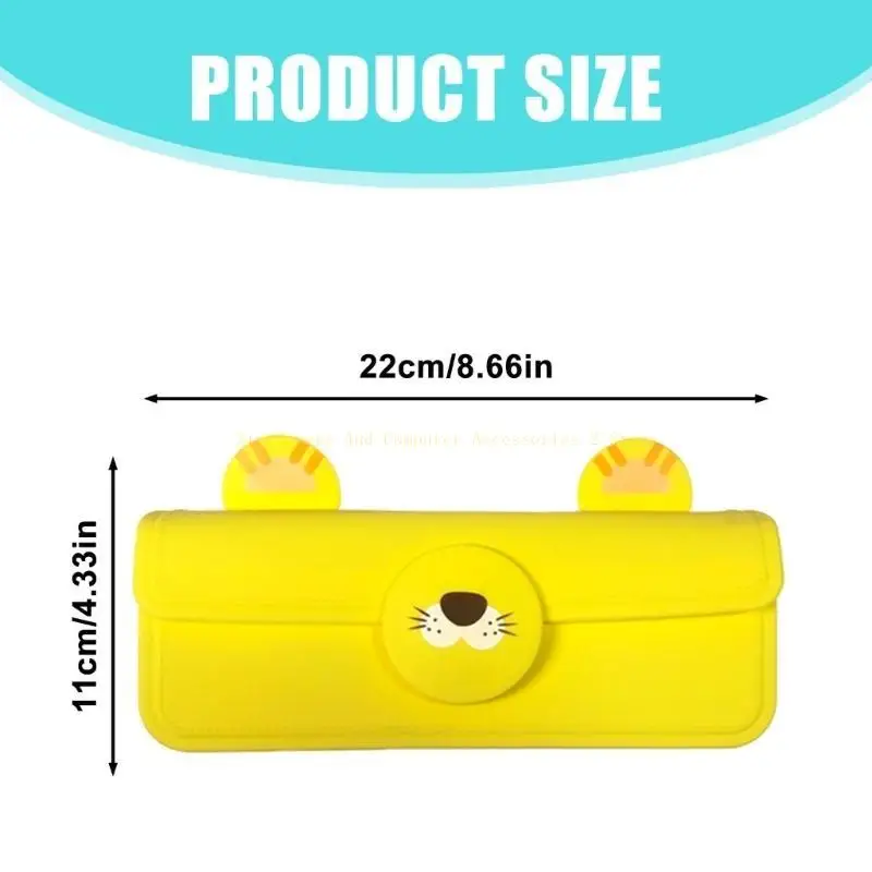 Cartoon Silicone Pen Case Pen Delder Button Button Fechamento água resistente à água Capacidade para crianças e