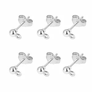 50 pcs/lot gold silver Earring Studs Base Pins 925 Bathed to Silver Earring Ear Ear Diy Jewelry Making discoveries accessories 8 Main Base Sales for Earring - №1