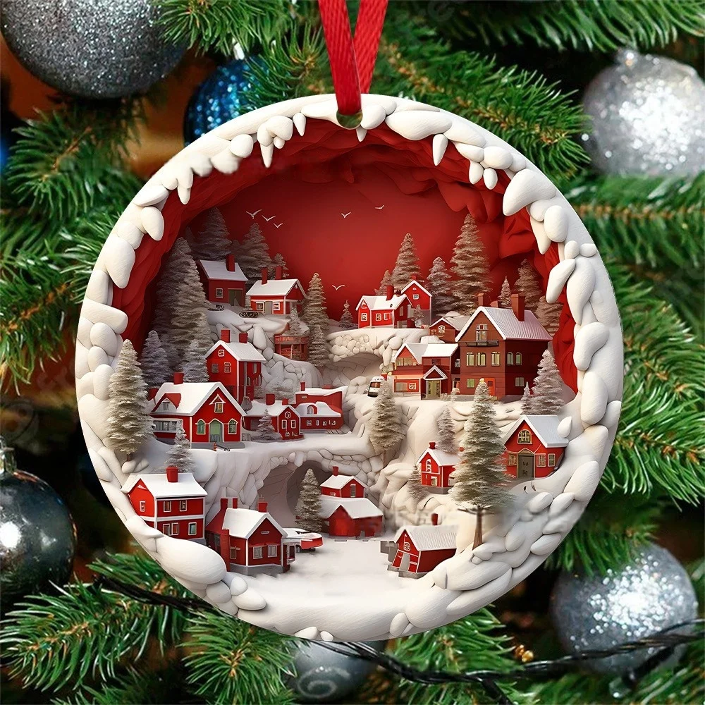 2025 Christmas Home Room Decoration Acrylic Christmas Decoration Pendant Christmas Holiday Pendant Christmas Decorations 2024