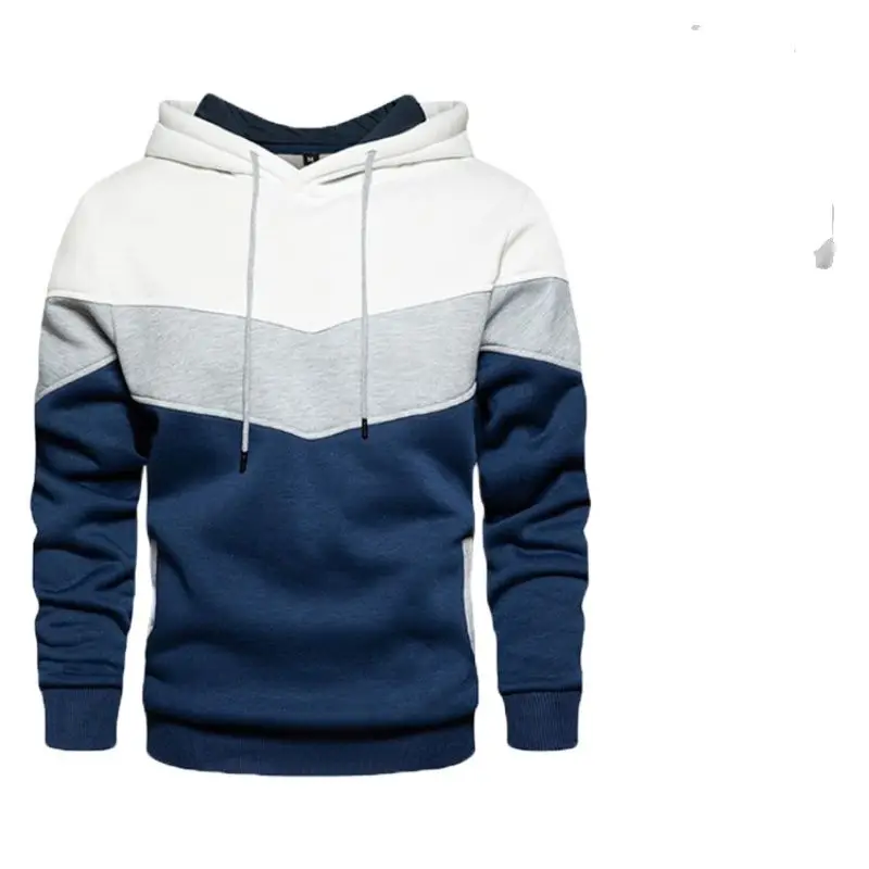 Men's Fleece Sweatshirt 2023 New Man Patchwork Hoodies Sweatshirt Autumn Winter Warm Sportswear Tracksuit Men Pullover Jacket