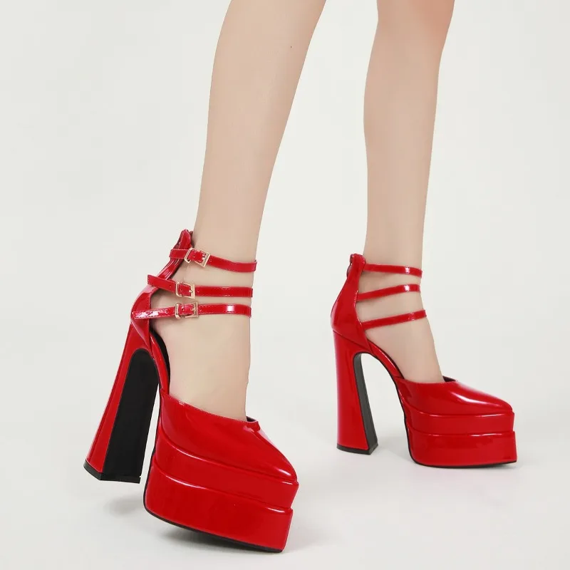 

Женская обувь 14 см, модные сандалии на высоком каблуке и платформе для женщин, сексуальные модельные туфли в стиле подиума, дизайнерская обувь, Sandalias Mujer