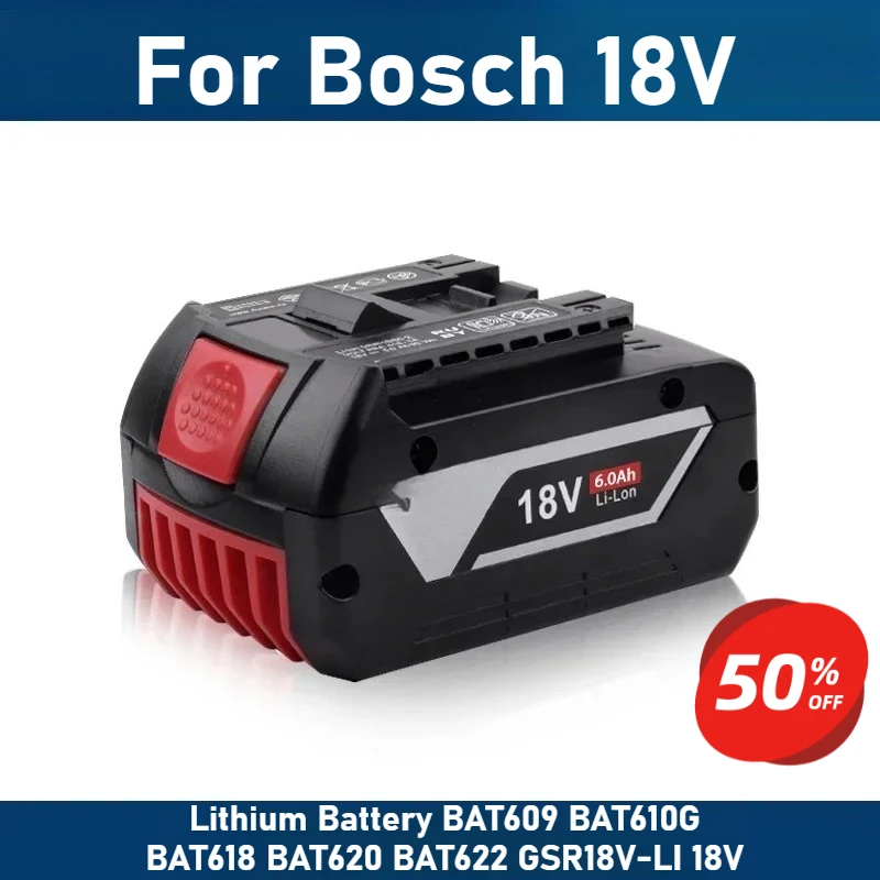 

For Bosch 18V Battery Wireless Power Tool Lithium Battery BAT609BAT610G BAT618BAT620BAT622GSR18V-LI 18V