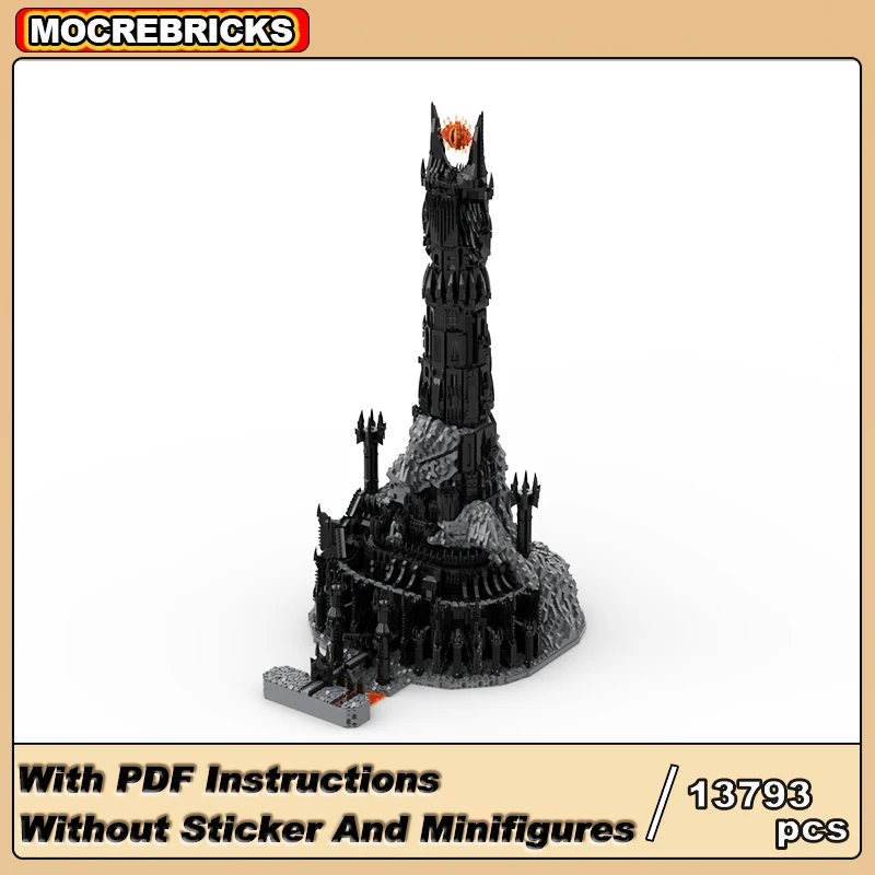 MOC Star Movie Architecture Barad-dûr Magic Castle Creative Building Blocks Assembly Bricks Model Kids Technical Toys DIY Gifts