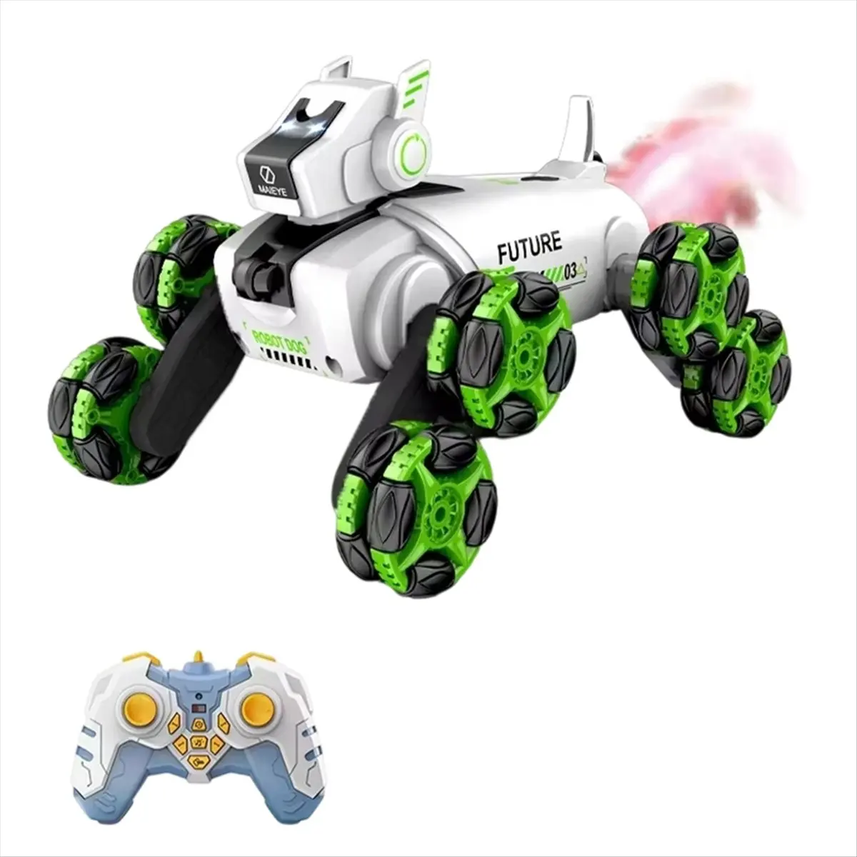 

WOW! RC Stunt Dog Remote Control Robot Intelligent Mechanical Dog Mode Music 360 Rotation Drift Kid Toy Gifts White