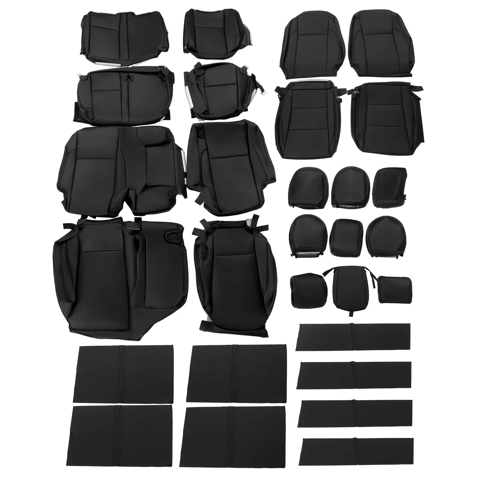 For Toyota Highlander LE/Hybrid 2014-2019 Full Set Seat Covers Black Front+Rear