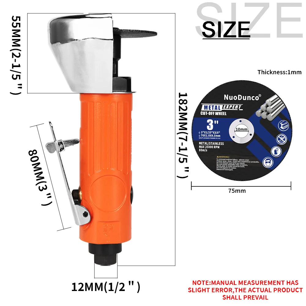 3-дюймовая пневматическая режущая машина, миниатюрная угловая шлифовальная машина для резки металла, деревообработки, многофункциональный