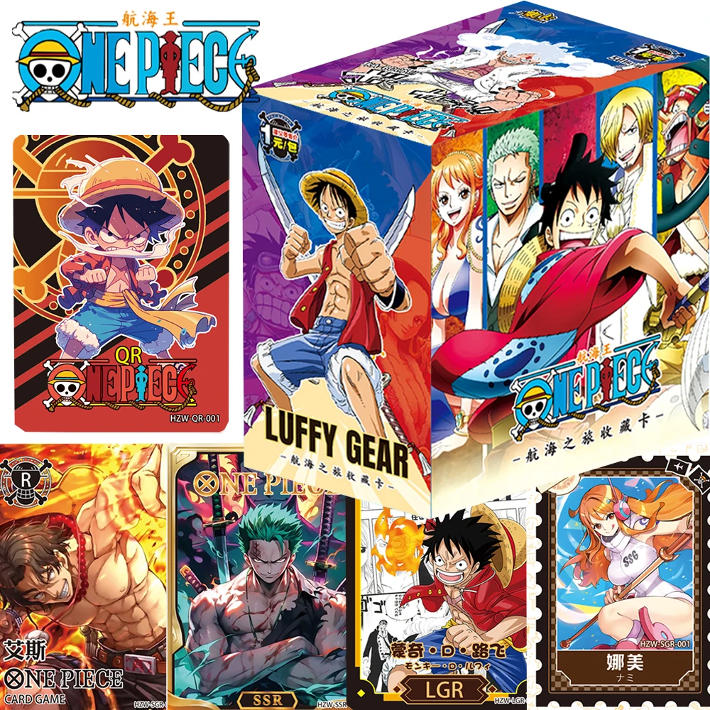 

One Piece Collection Cards for Boys Girls Sea Travel Adventure Anime Luffy Chopper Cute Q-version Character QR Card Festive Gift