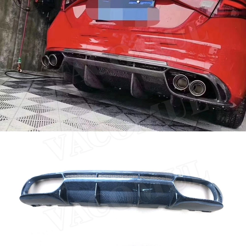 

VACOMUL Carbon Fiber Rear Lip Diffuser Spoiler for Alfa Romeo Giulia Standard 2017-2020 Rear Bumper Spoiler Car FRP