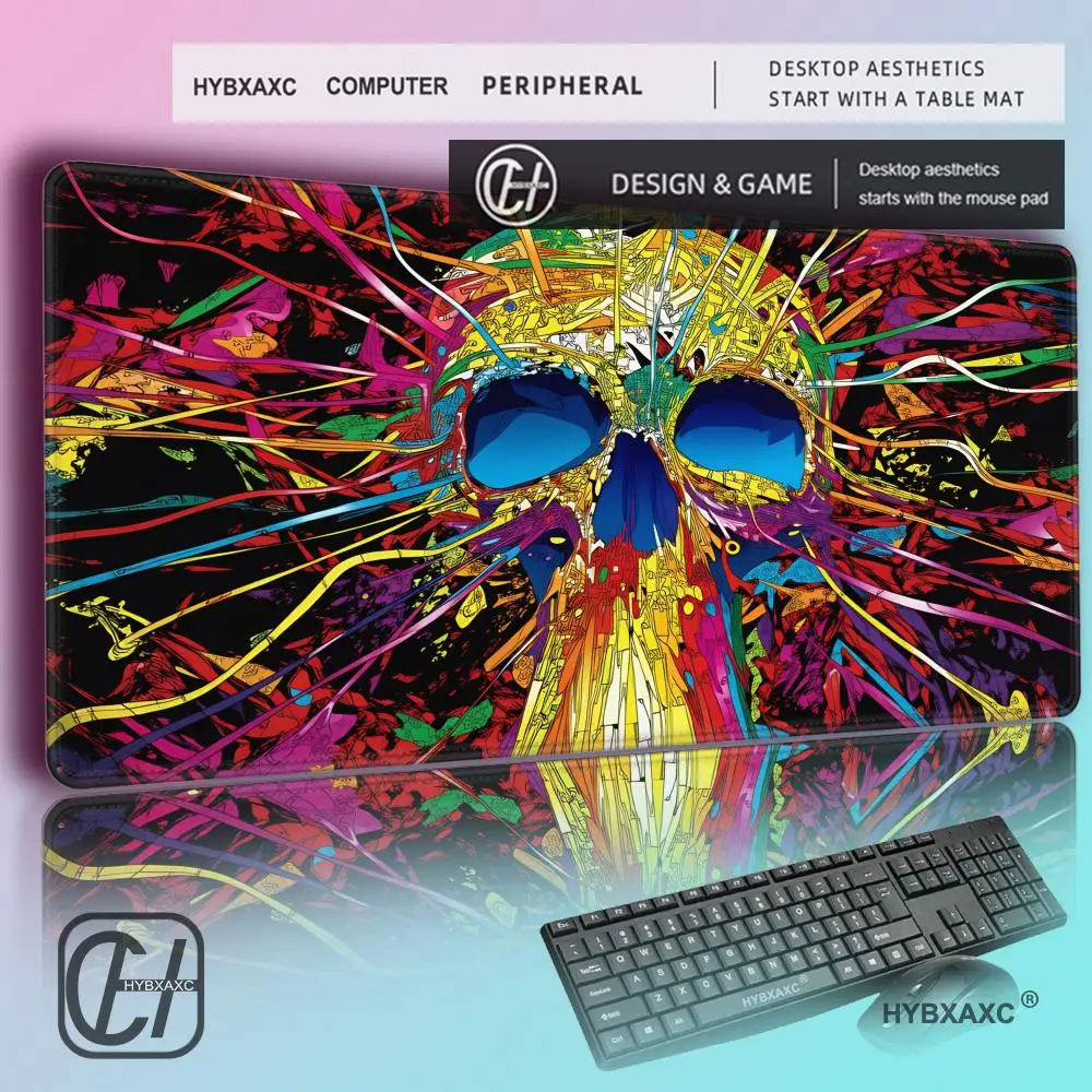 

HYBXAXC Trippy Psychedelic Weed Large Gaming Mouse Pad Computer Mousepad PC Gamer Laptop Mouse Carpet Keyboard Mat Desk Pad