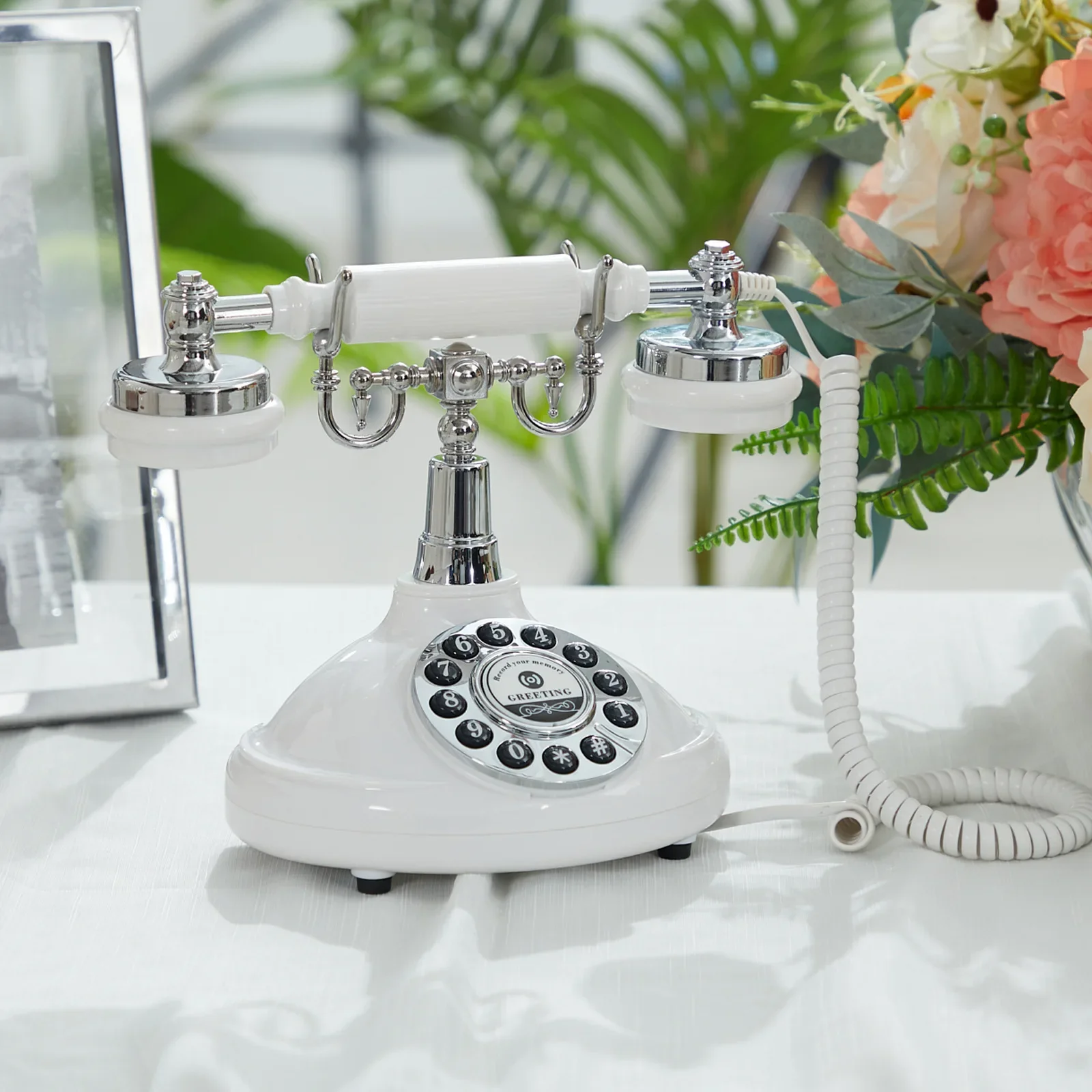 DurableWedding Party DIY Audio Guestbook Phone Vintage Hotel Phone Message Antique Buttons