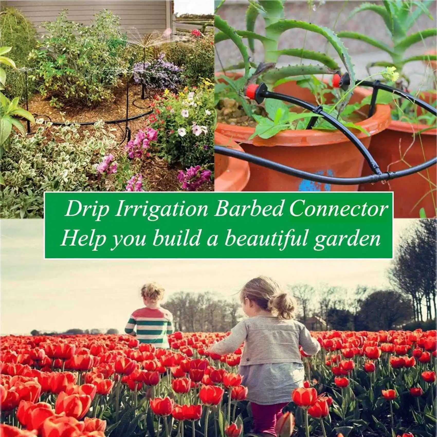 

AB47-50Pcs C-Shaped 4/7Mm Drip Irrigation Pipe Bracket With 200Pcs 1/4 Inch Barbed Tee Fittings,For 1/4 Inch Hose Connectors