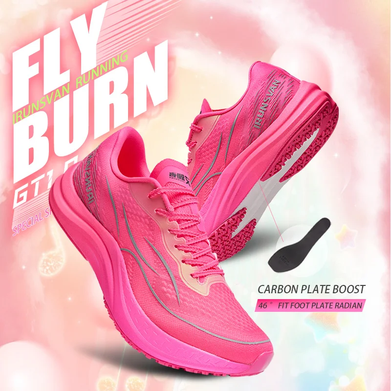 IRUNSVAN Flying Electric 1.0 Men's Carbon Plate Sports Shoes Mesh Breathable and Comfortable Running Shoes for Women 038
