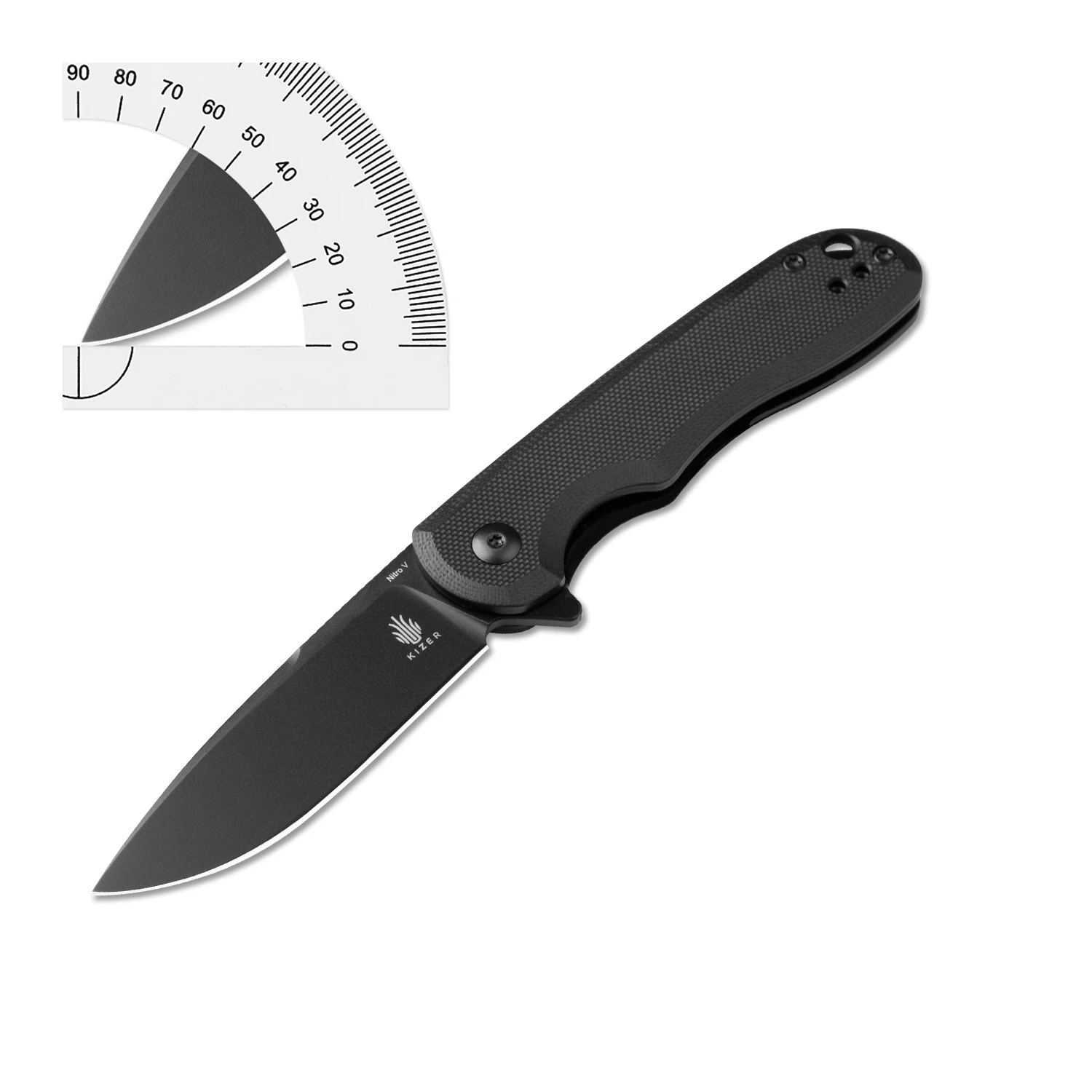 Kizer Outdoor Folding Knife V3717M1 Riverbank Vitro-V Black Blade With G10 Handle 2024 New EDC Pocket Camping Knife