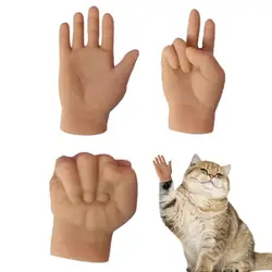 Mini Hands Stretchable TPR Hands Cat Toy Realistic Little Hand Finger Puppets Tiny Finger Hands Mini Crossed Hands For Cats Gag