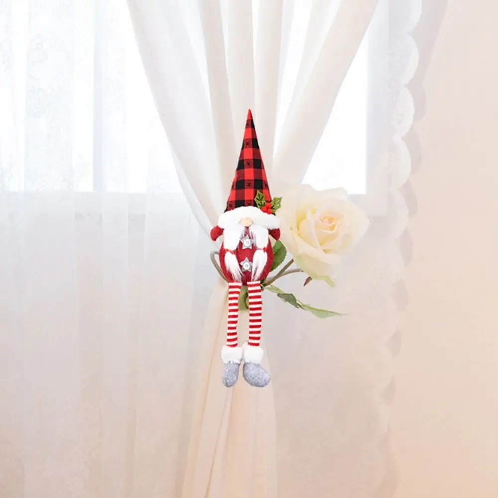 Cartoon Christmas Curtain Buckle Cute Non-woven Dwarf Curtain Fastener Funny Faceless Doll Curtain Tie Rope Christmas Gift