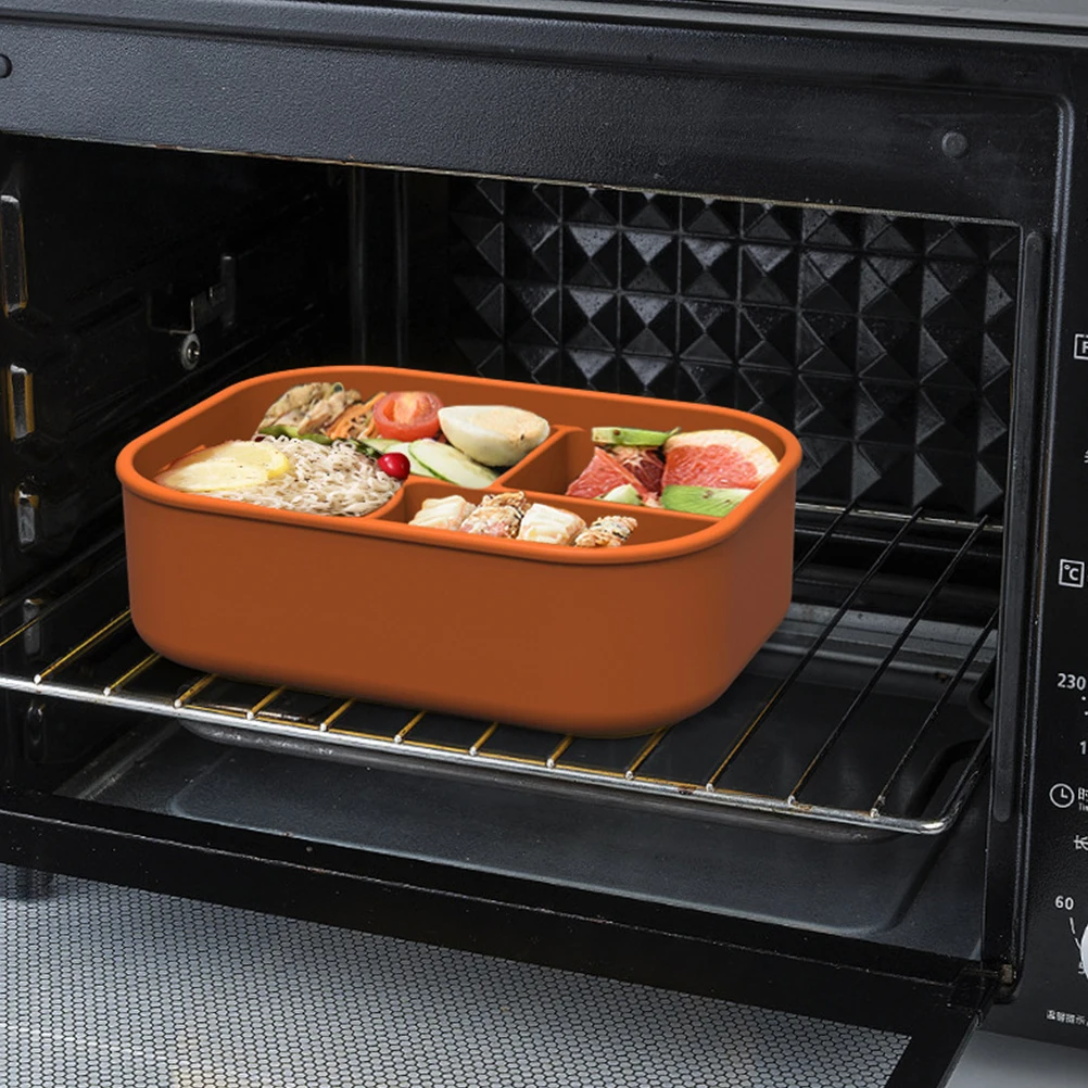 

1 Compartmented Microwave Heating Box Food Containers Leak Proof Kitchen Storage Bento Lunch Boxes Color Portable