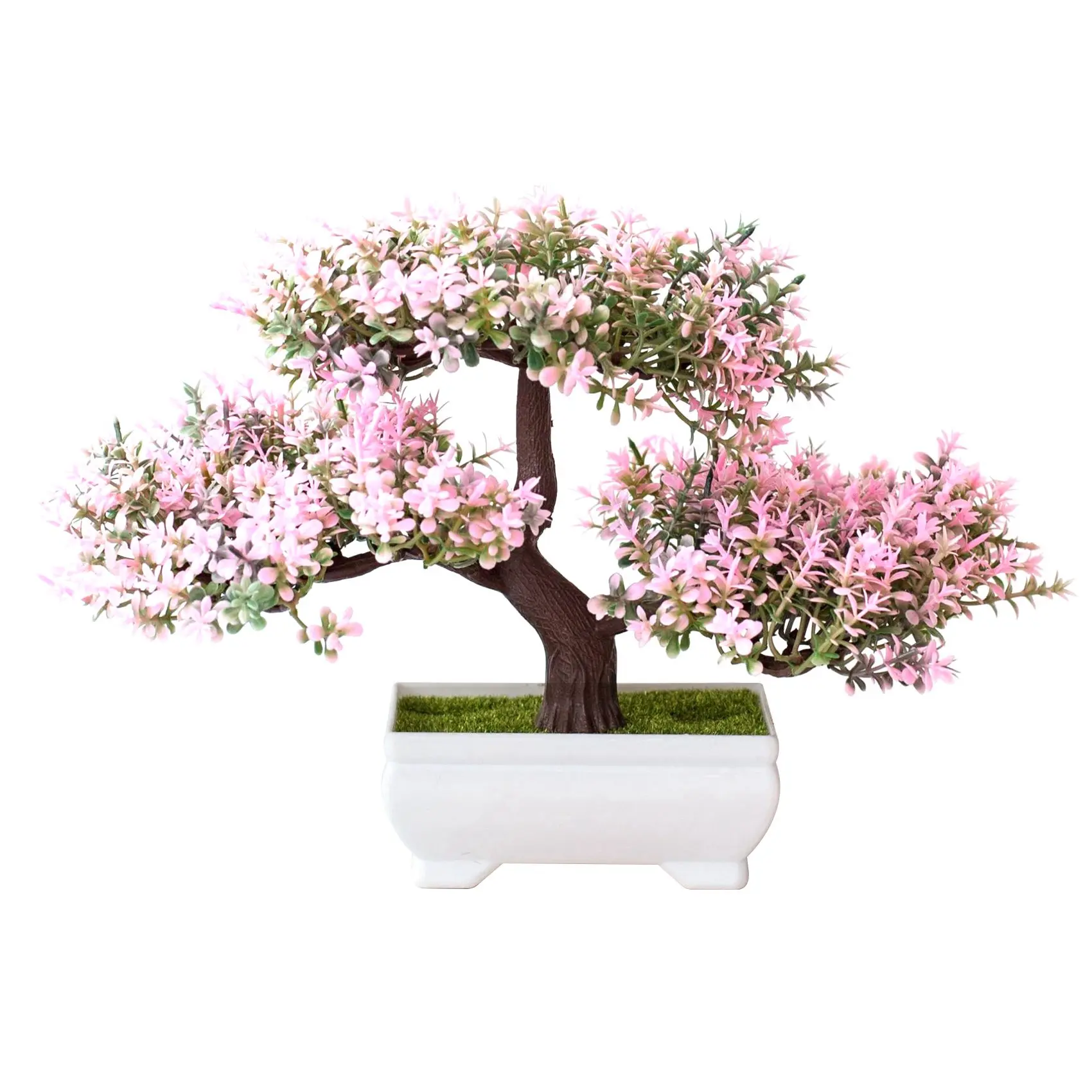 ABNP Artificial Plants Bonsai Small Tree Pot Fake Plant Flowers Potted Faux Bonsai for Home Room Table Hotel Garden Decor A