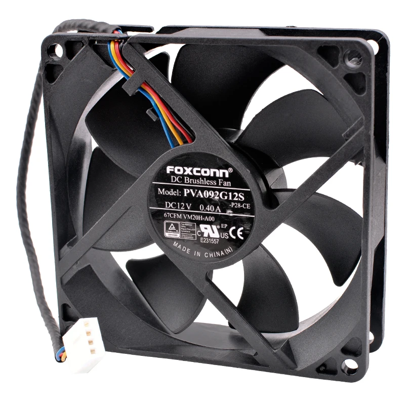 Brand new original PVA092G12S 9cm 92x92x25mm DC12V 0.40A 4 lines pwm computer CPU radiator dedicated cooling fan