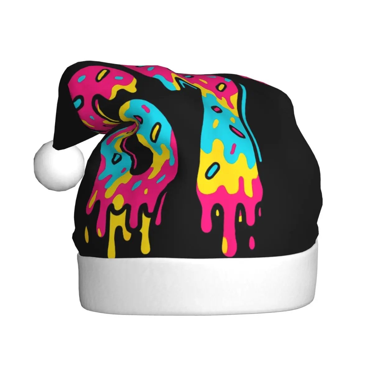 Six Seven Ice Cream Drip 67 Meme Gen Alpha Slang Christmas Hats for Adult Men Women Santa Hat Cap Xmas Gifts