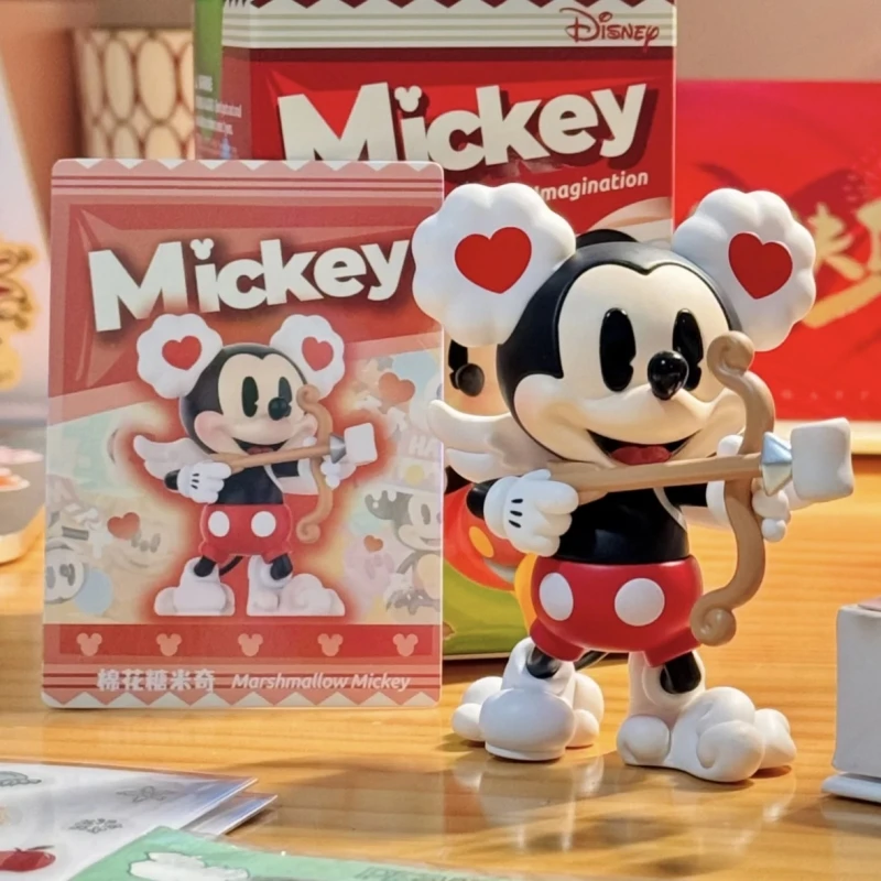 Genuine Mickey Childhood Of Boundless Imagination Series Blind Box Kawaii Disney  Mickey Figurine Doll Pvc Model Toy Kids Gift