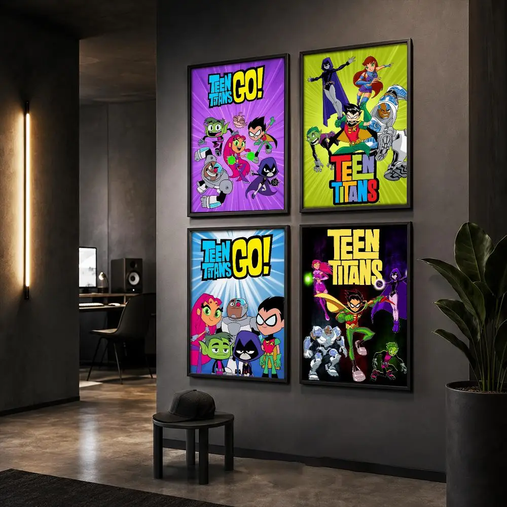 Teen T-Titans Anime Poster HD Home Wall Stickers House Hallway Living Room Bedroom Bar Office Decor Art Prints