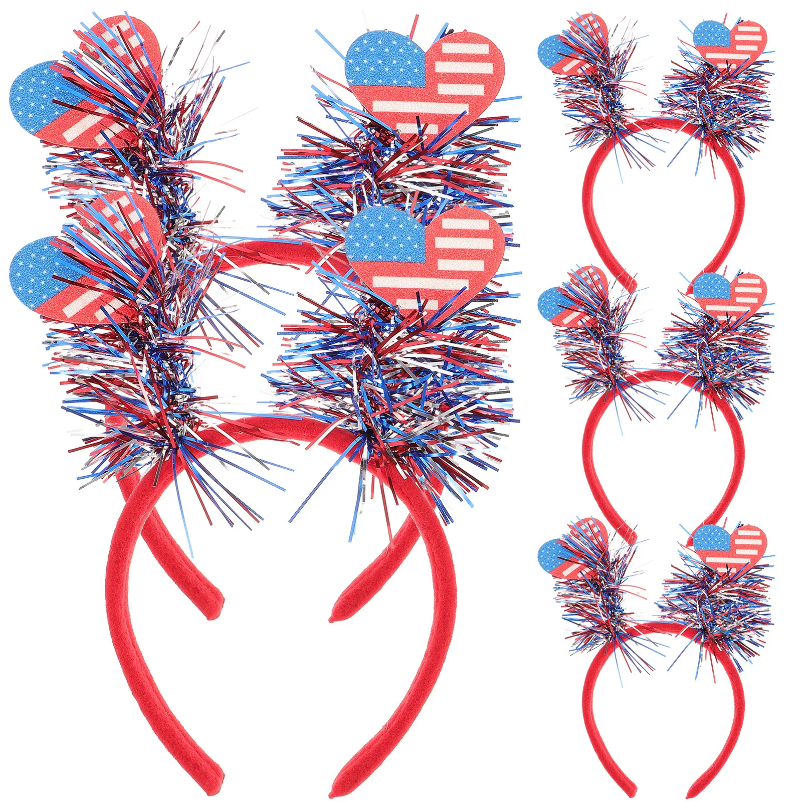

5Pcs American Flag Headband Lovely Heart-Pointed Design for 4Th of July Decorations Patriotic Party Favors Photo Props