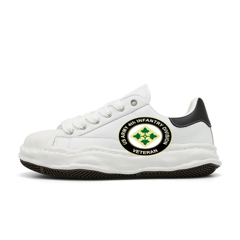 

US Army 4th Infantry Division VeteranVintage Fashion Street Sneakers，The design is retro, stylish, comfortable, and versatile，Su
