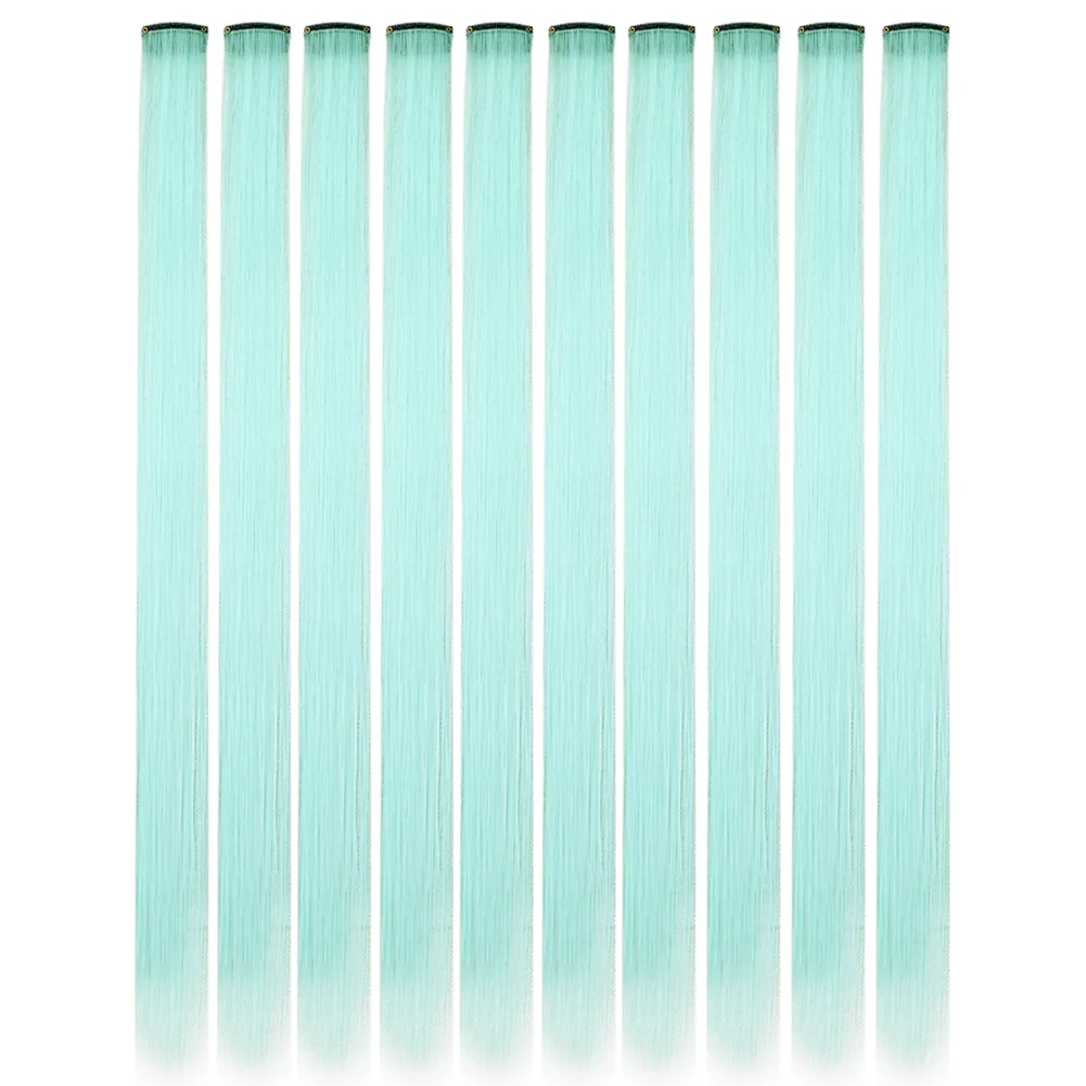 10PCS/Pack Colored Party Highlights Clip in Hair Extensions