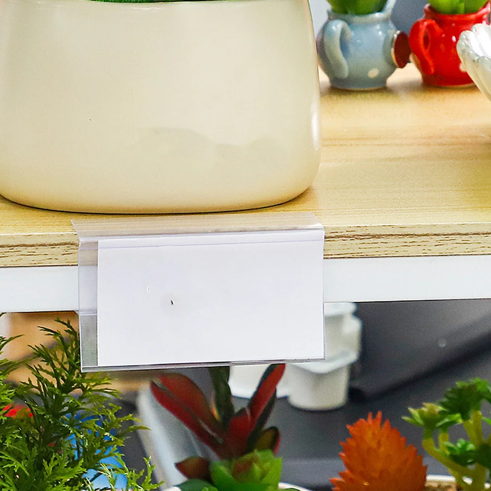 

25Pcs Price Tag Display Holder Practical Plastic Shelf Label Stand for Retail Store Supermarket Sign Display Shelf Labels