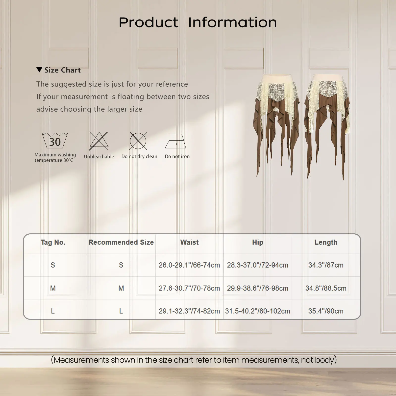 Falda Irregular Vintage para mujer, encaje Floral y volantes en cascada, falda con dobladillo escalonado para compras de fiesta de vaquera