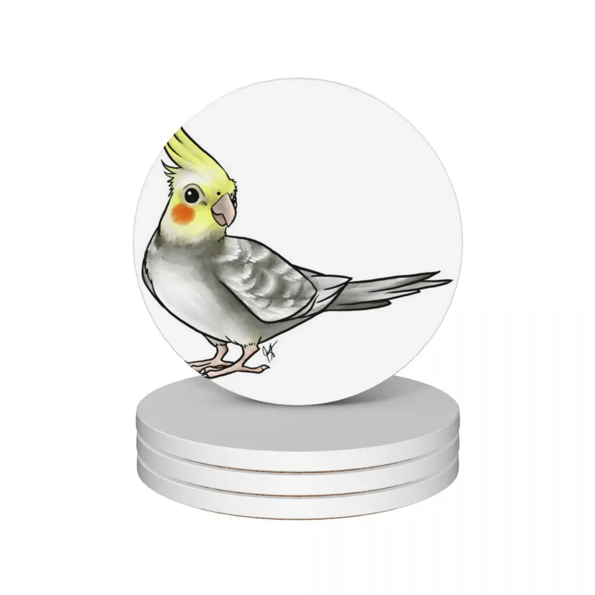 

Cockatiel - Pied Ceramic Coasters (Set of 4) ceramic set ceramic stand holder Coasters