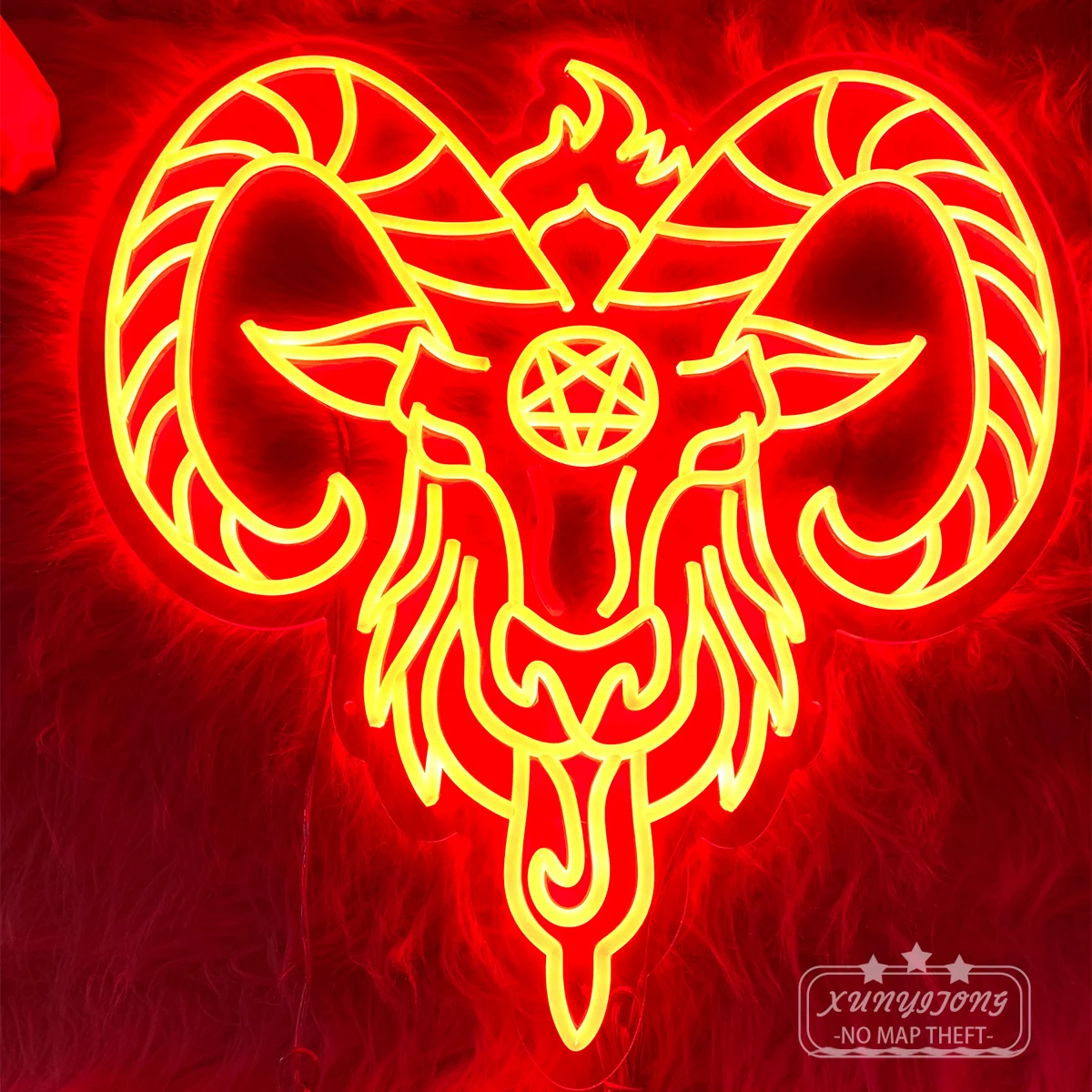 The sheep's head shape neon lamp is suitable for the room bar entertainment club Internet bar  neon lamp creates the atmosphere