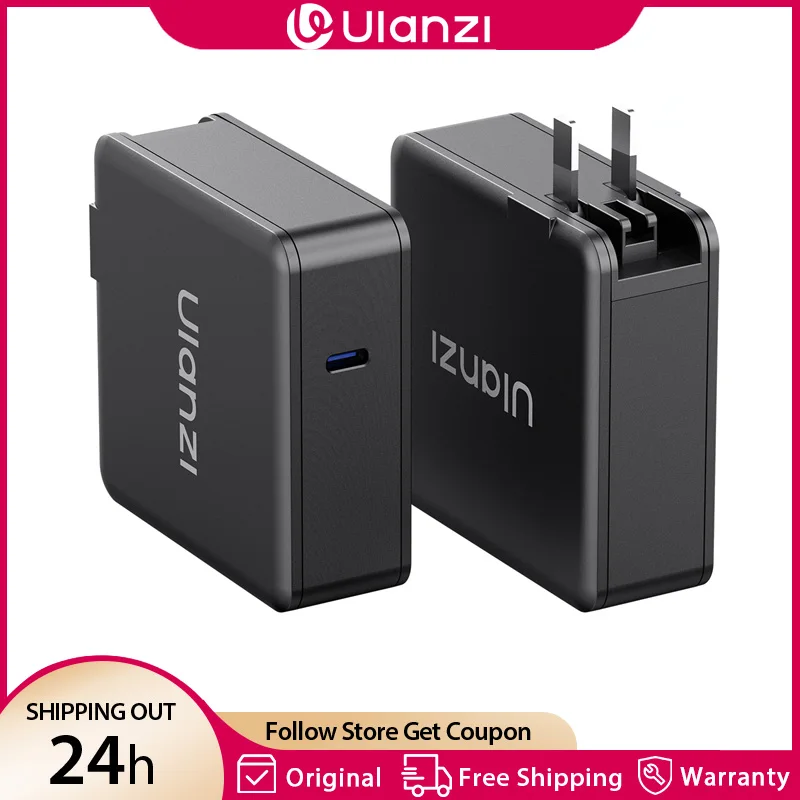 

Адаптер питания Ulanzi RH-PD100W GaN с поддержкой протокола PD 3.0 для видеосветильников Ulanzi 40W Pro RGB C60 C10 EC65 AL60 AL120
