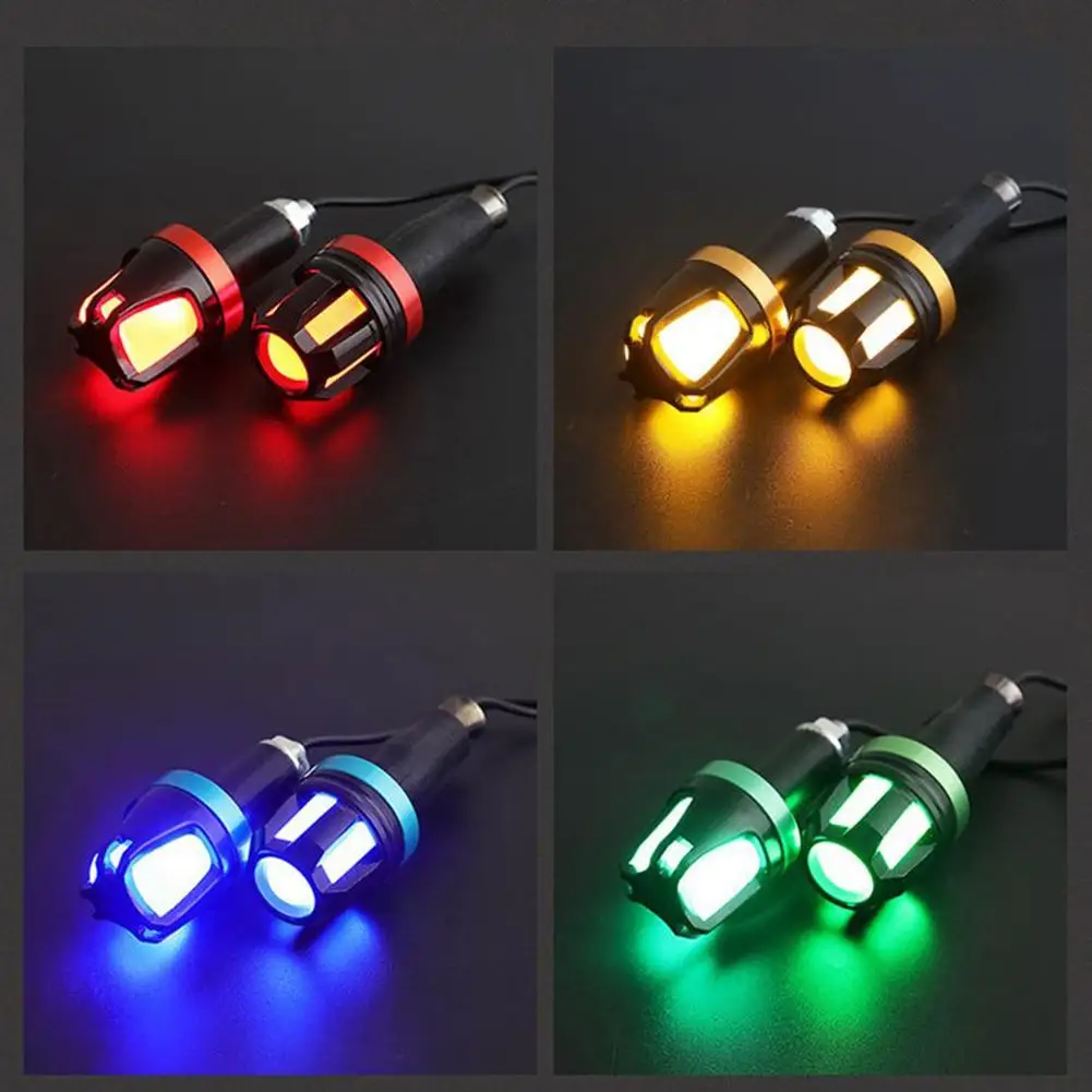 1PCS Motorcycle Handlebar End LED Turn Signal Light Safety Cycling Handle Bar Side Direction Lights Motor Modified Lamps Device