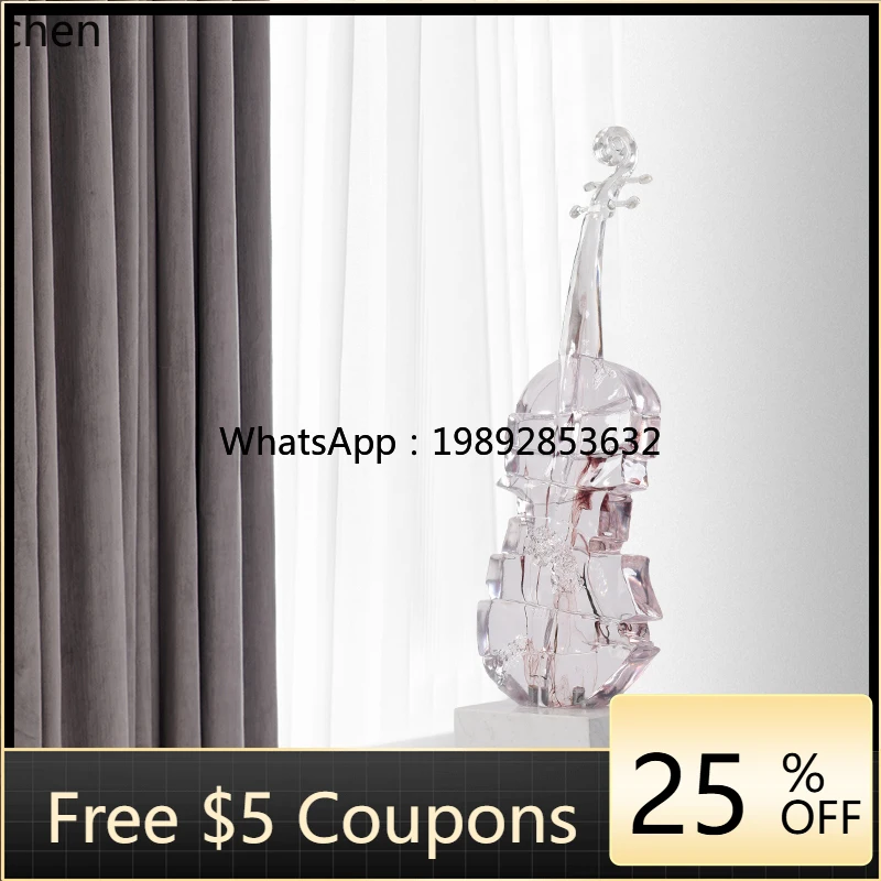 

U9 violin sculpture art high-end living room entrance vertical high ornament hotel floor soft decoration