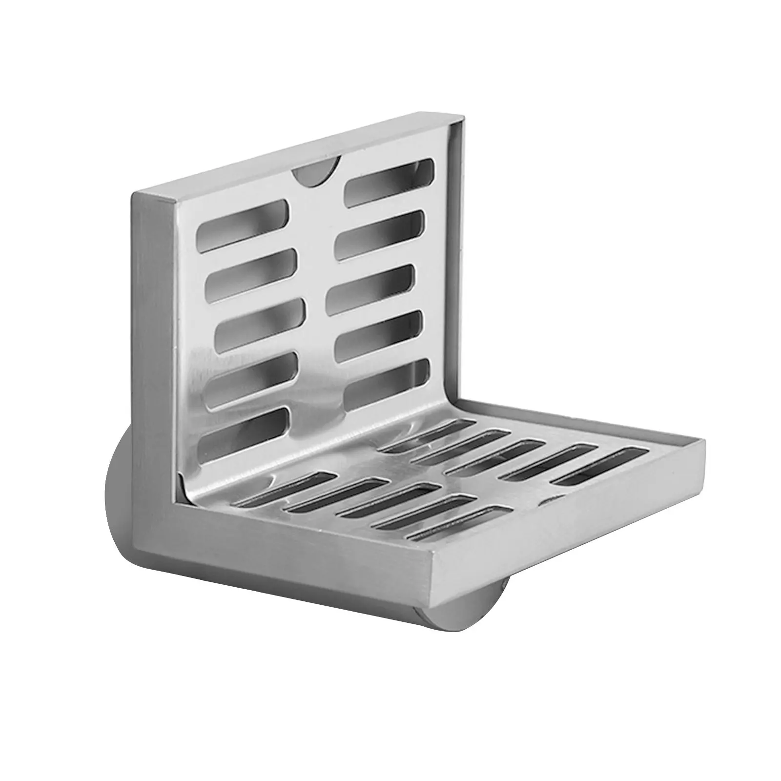 304 Stainless Steel L Shaped Floor Drain Side Outlet Bathroom Balcony Terrace Wall Corner Drain Brushed Groove Thickened