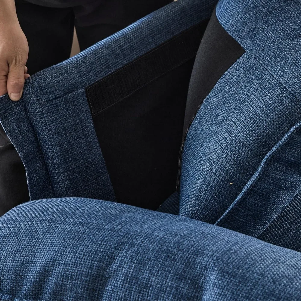 أريكة مقطعية للجلوس العميق مع مسند، أريكة نوم من الكتان، أثاث غرفة معيشة منجد مريح #4