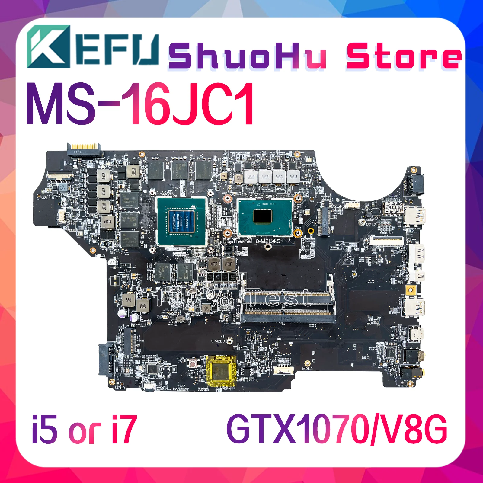 

KEFU Mainboard For MSI MS-16JC1 MS-16JC Laptop Motherboard i5 i7 7th Gen GTX1070-V8G