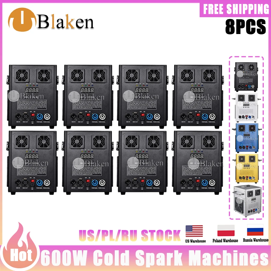 

0 Tax 8Pcs Electronic 600W Cold Spark Firework Machine For DJ Wedding Celebration Dmx Remote Control Sparkular Fountain Machine