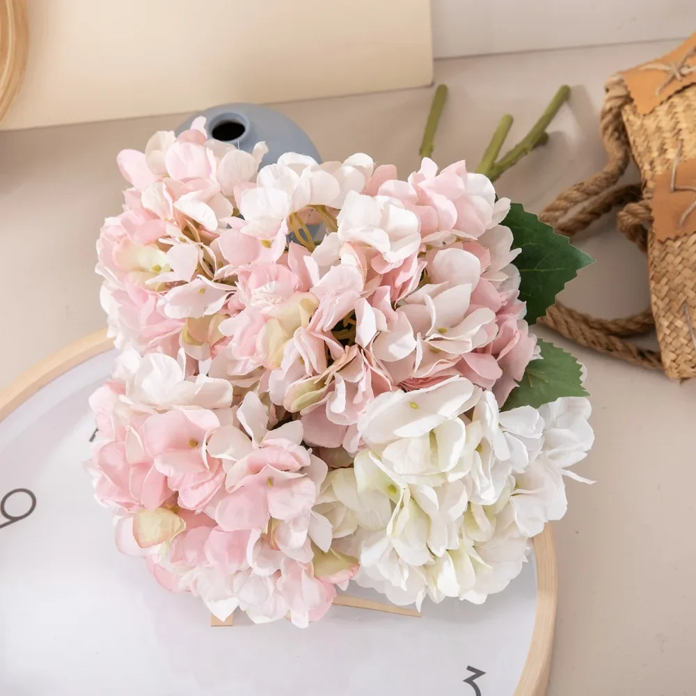 

5pc Mini Hydrangea Artificial Flower Single Branch Hydrangea Decoration Wedding Hand Bouquet Rose Wall Fake Flower Home Decor