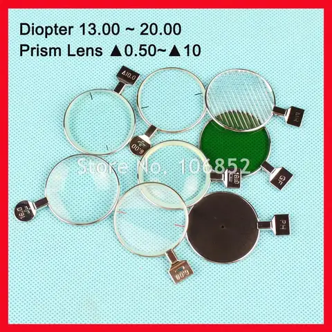 1pc ±13.00D~20.00D Prism 0.50~10 Optical Ophthalmic Trial Lens for trial lens set Metal rim DIA 38mm