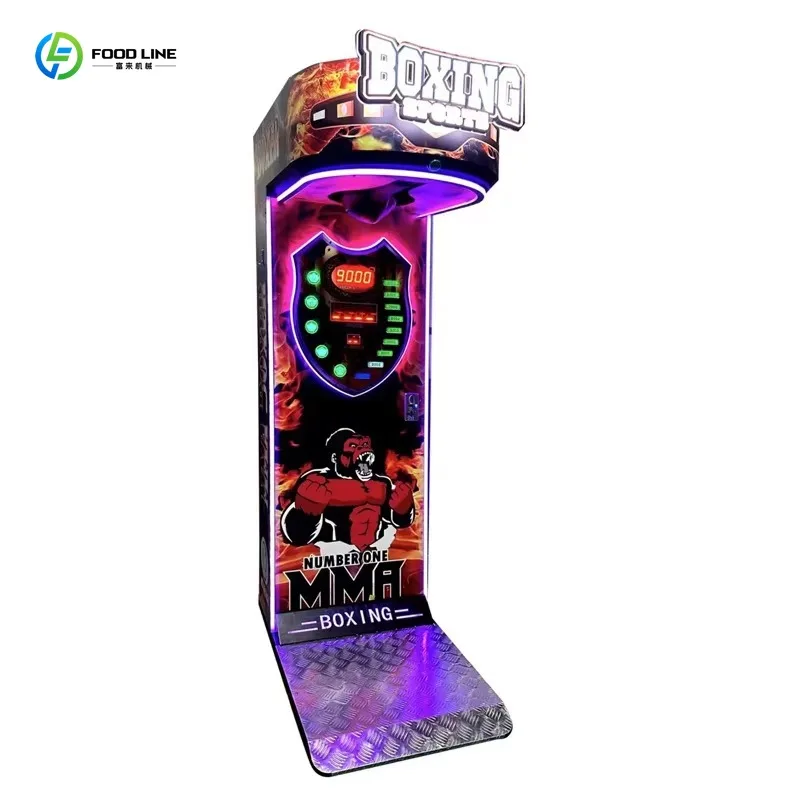 Customized All Metal Dragon Fist Boxing Punch Arcade Machine Multi Coin Value Youth Indoor Amusement Equipment 1 Year Warranty