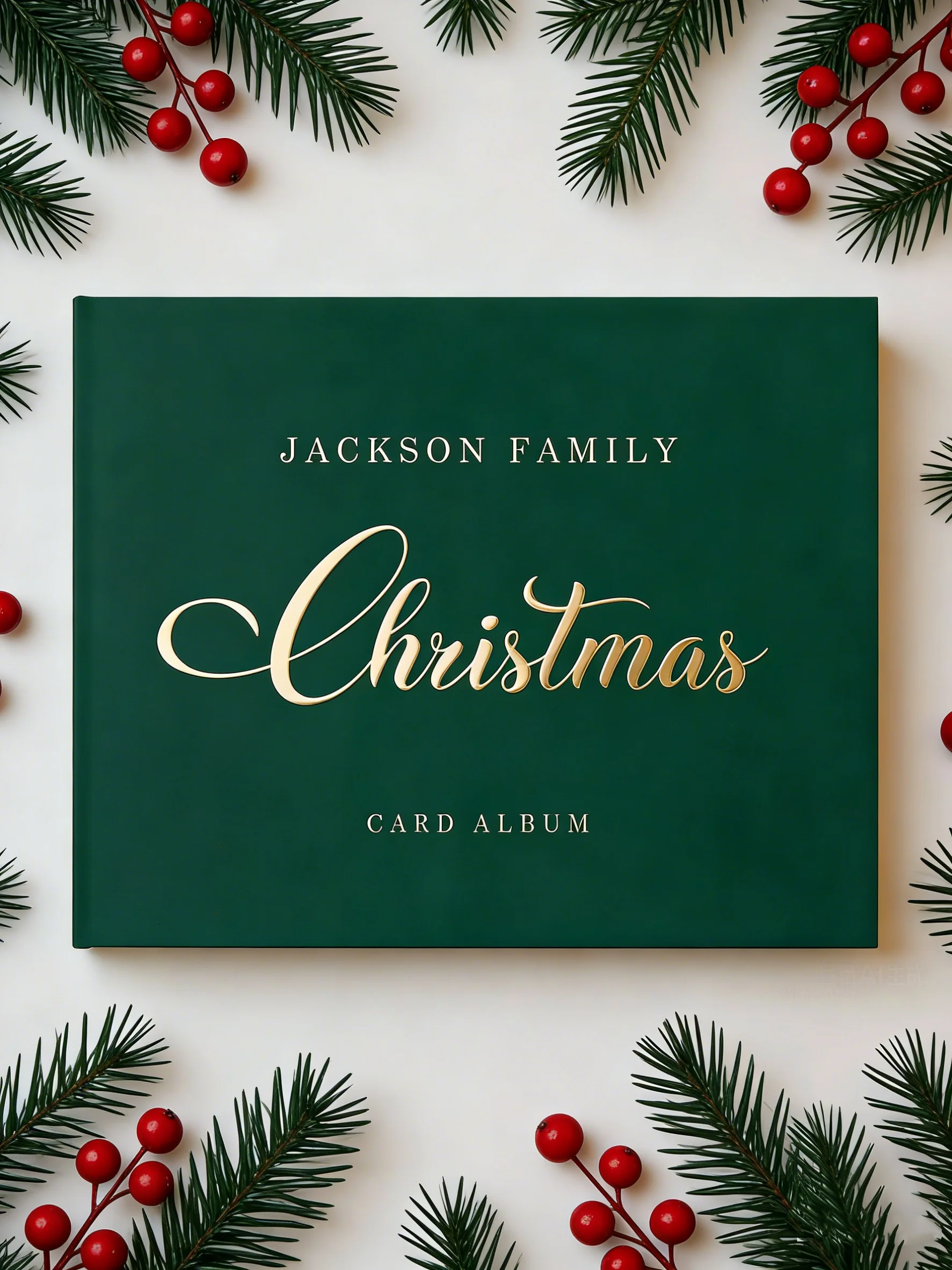 

Персонализированный альбом для хранения рождественских открыток и пожеланий с золотым тиснением, семейная книга воспоминаний, гостевая книга на праздники