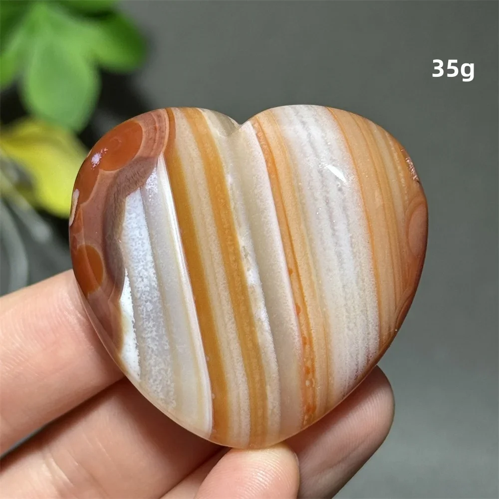 Natural Gemstone Red Agate Heart-Shaped Mineral Quartz Home Decoration Reiki Healing Spiritual Meditation Energy Lucky Gift